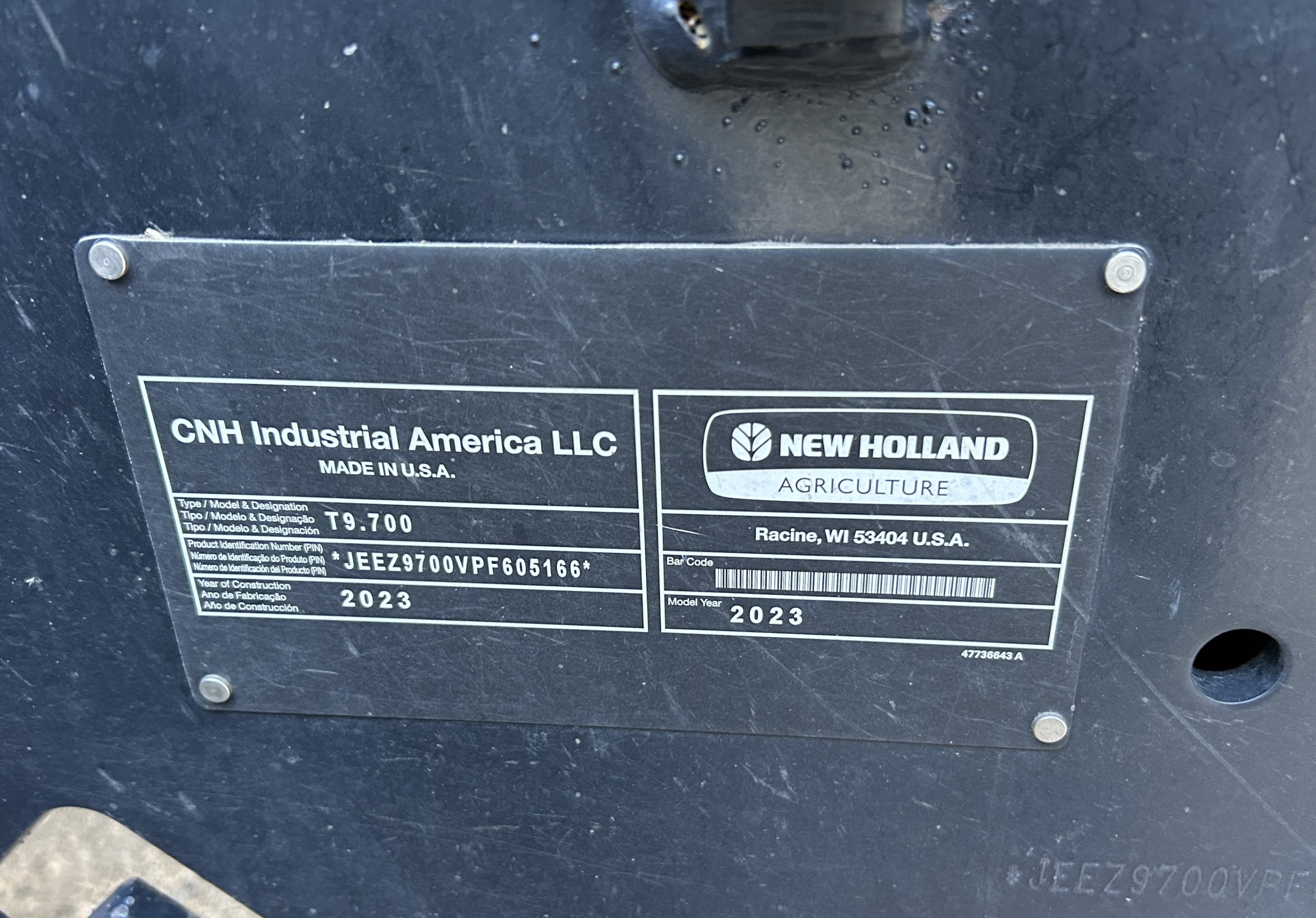 2023 New Holland T9.700 Tractor Rubber Track