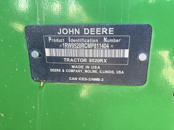 2021 John Deere 9520RX Tractor Rubber Track