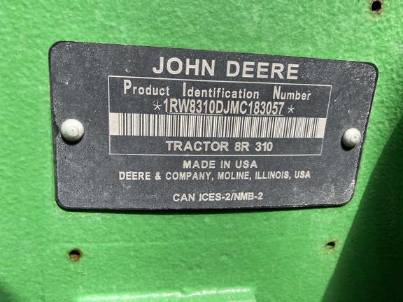 2021 John Deere 8R 310 Tractor