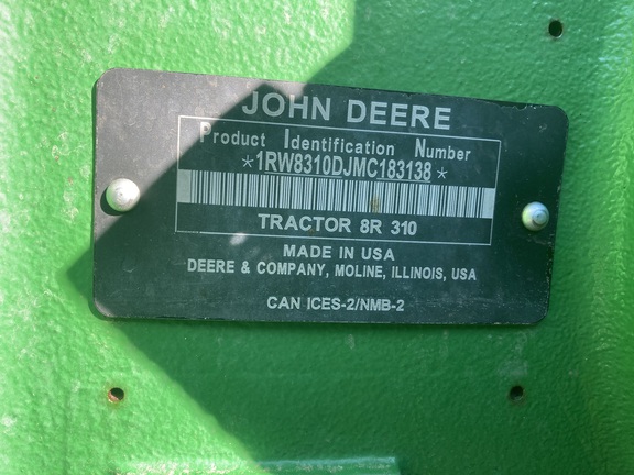 2021 John Deere 8R 310 Tractor