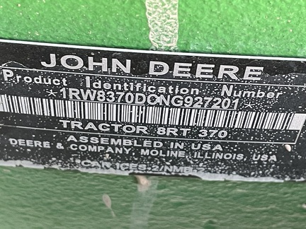 2022 John Deere 8RT 370 Tractor Rubber Track