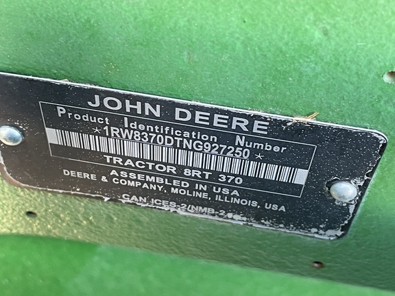 2022 John Deere 8RT 370 Tractor Rubber Track