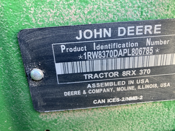 2023 John Deere 8RX 370 Tractor Rubber Track