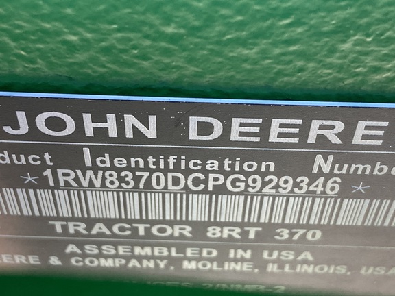 2023 John Deere 8RT 370 Tractor Rubber Track