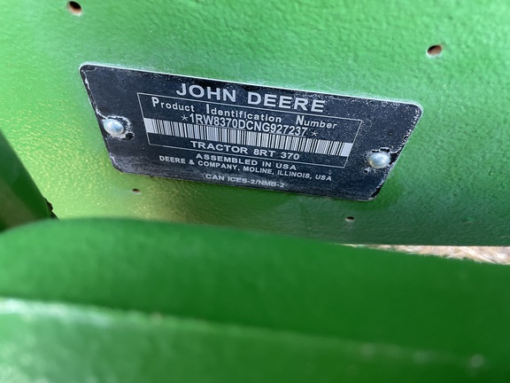 2022 John Deere 8RT 370 Tractor Rubber Track