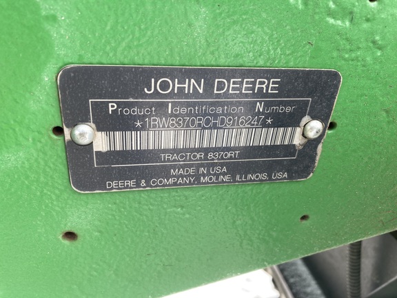 2017 John Deere 8370RT Tractor Rubber Track