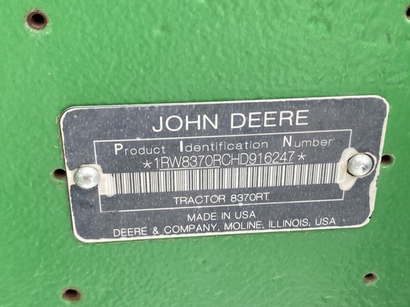 2017 John Deere 8370RT Tractor Rubber Track