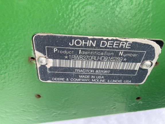 2017 John Deere 8370RT Tractor Rubber Track