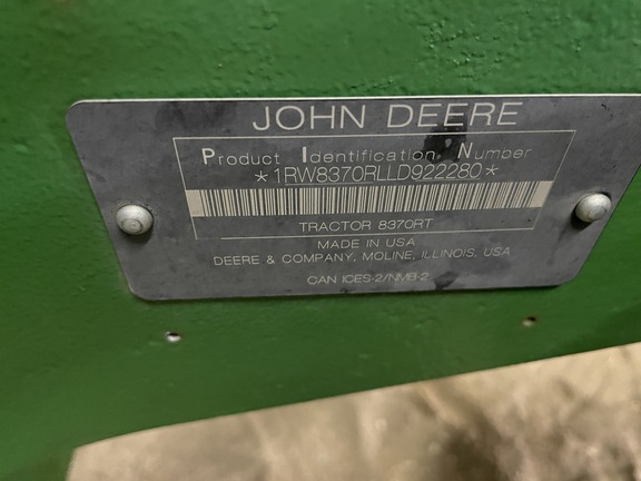 2020 John Deere 8370RT Tractor Rubber Track