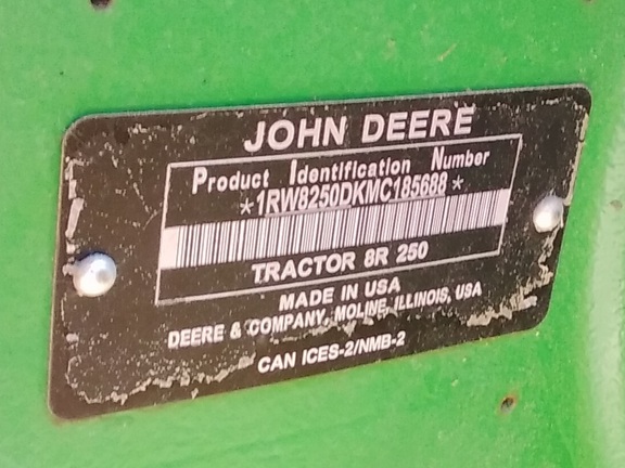 2021 John Deere 8R 250 Tractor