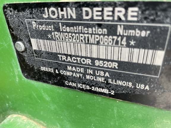 2021 John Deere 9520R Tractor 4WD