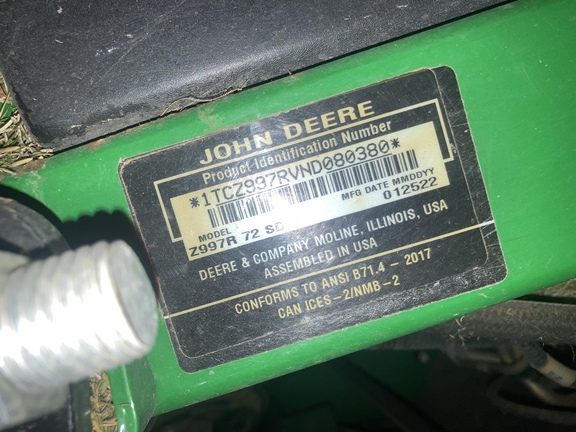 2022 John Deere Z997R Mower/Zero Turn