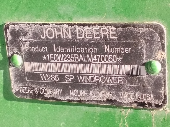 2020 John Deere W235 Windrower