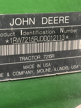 2013 John Deere 7215R Tractor