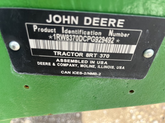 2023 John Deere 8RT 370 Tractor Rubber Track