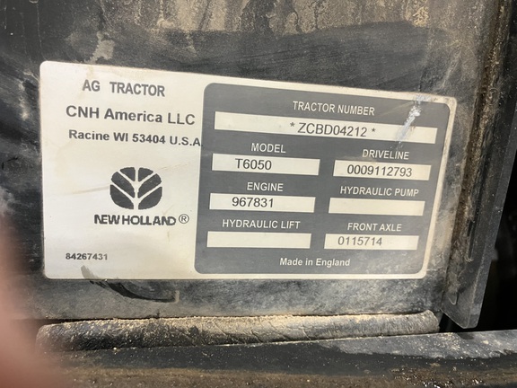 2012 New Holland T6050 Plus Tractor