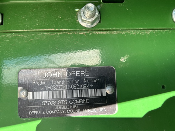 2022 John Deere S770 Combine