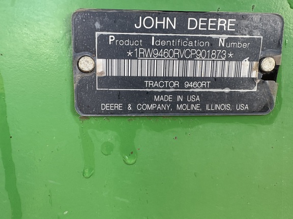 2012 John Deere 9460RT Tractor Rubber Track
