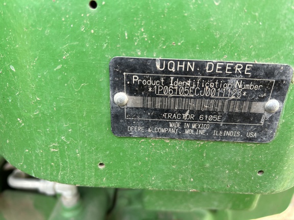 2018 John Deere 6105E Tractor