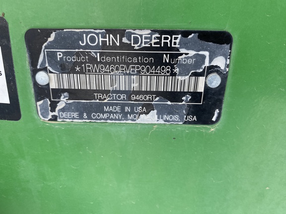 2014 John Deere 9460RT Tractor Rubber Track