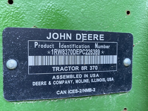 2023 John Deere 8R 370 Tractor