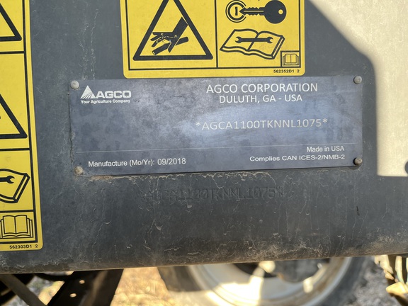 2019 RoGator RG1100C Sprayer/High Clearance