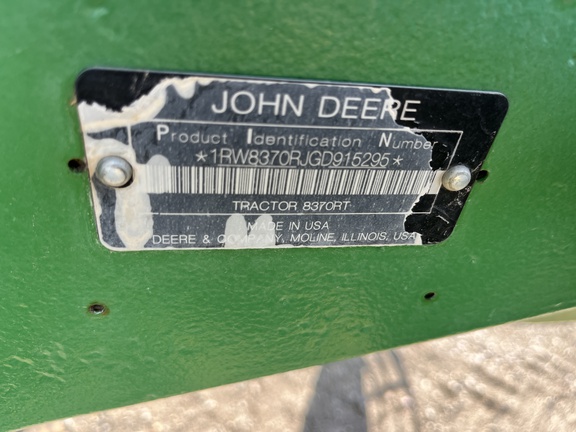 2016 John Deere 8370RT Tractor Rubber Track