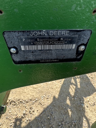 2019 John Deere 8370RT Tractor Rubber Track