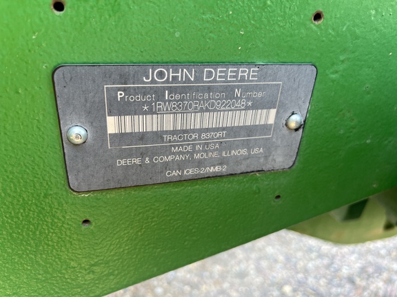2019 John Deere 8370RT Tractor Rubber Track
