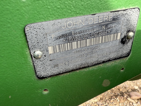 2018 John Deere 8370RT Tractor Rubber Track