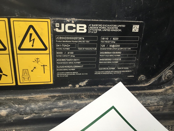 2017 JCB 541-70 Agri Plus Misc