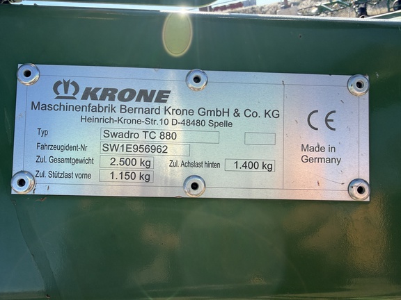 2017 Krone SWADRO TC880 Rake
