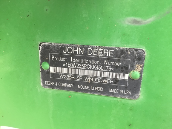 2019 John Deere W235 Windrower