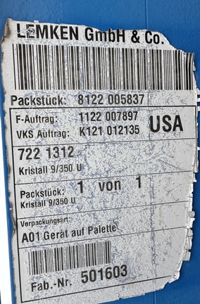 2022 Misc Kristall 9/350 U Field Cultivator