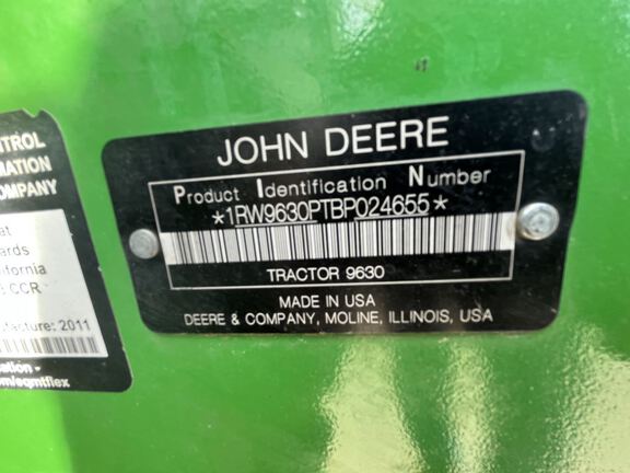 2011 John Deere 9630 Tractor 4WD