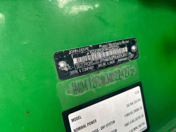 2022 John Deere 412R Sprayer/High Clearance