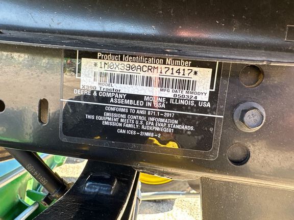 2024 John Deere X390 Garden Tractor