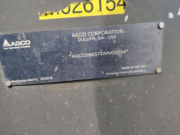2017 AGCO MT865E Tractor Rubber Track