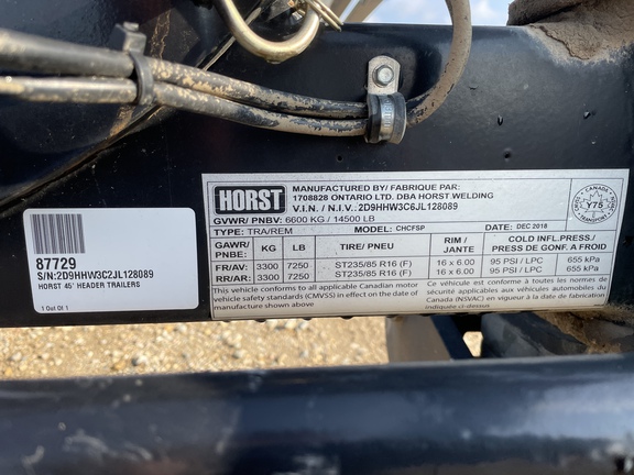 2019 Misc TRAILER Header Transport