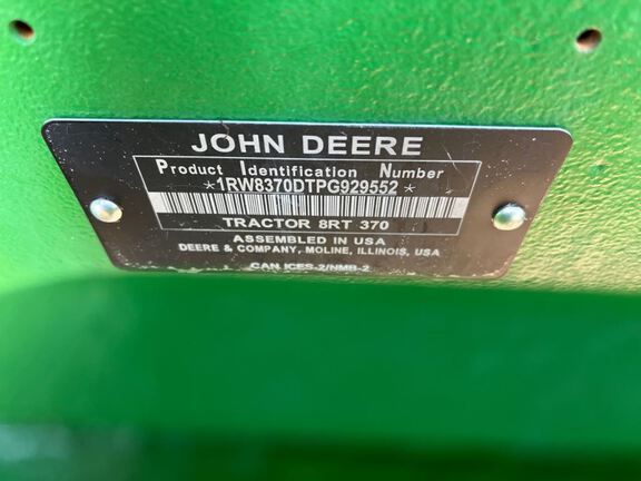 2023 John Deere 8RT 370 Tractor Rubber Track