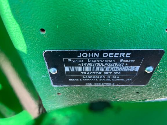 2023 John Deere 8RT 370 Tractor Rubber Track