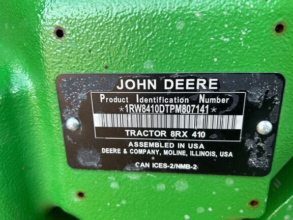 2023 John Deere 8RX 410 Tractor Rubber Track