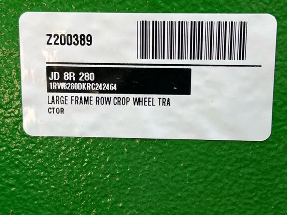 2024 John Deere 8R 280 Tractor
