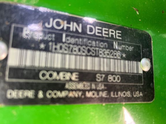 2025 John Deere S7 800 Combine
