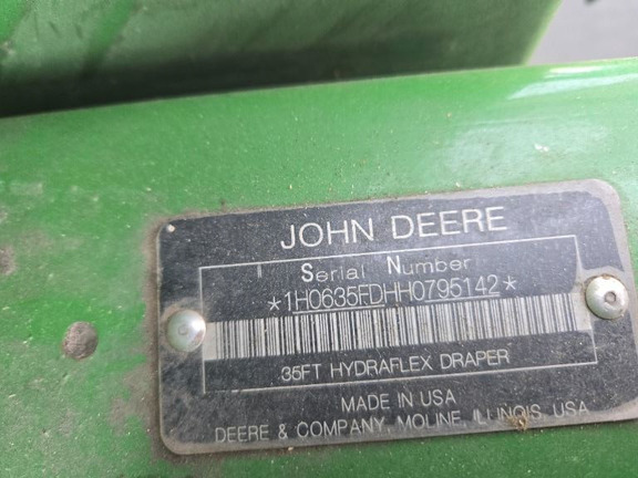 2017 John Deere 635FD Header Combine