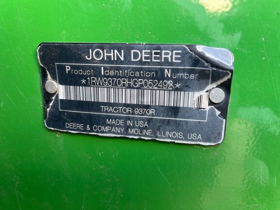 2016 John Deere 9370R Tractor 4WD