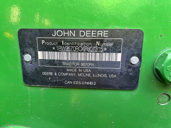 2019 John Deere 9570RX Tractor Rubber Track