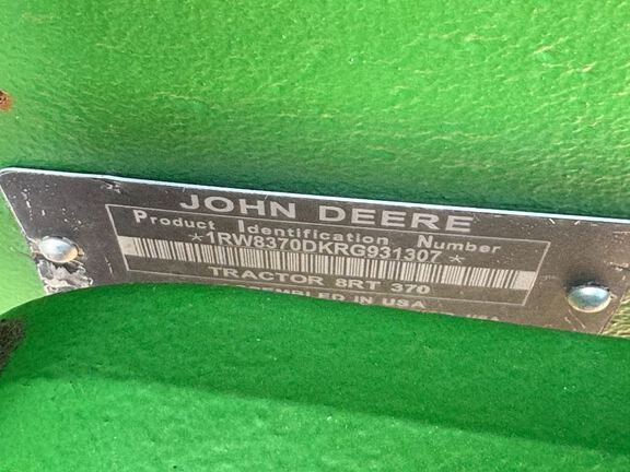2024 John Deere 8RT 370 Tractor Rubber Track