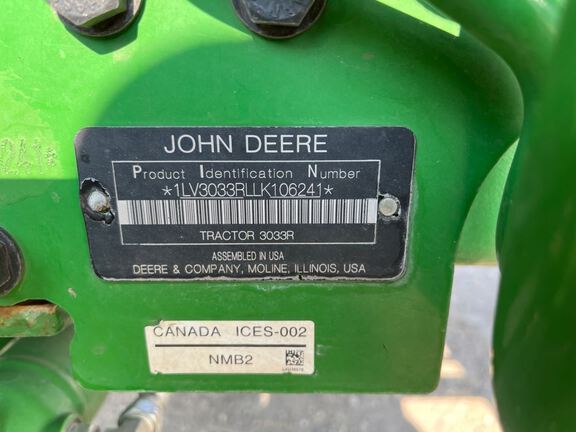 2020 John Deere 3033R Tractor Compact