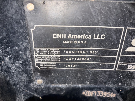 2013 Case IH Steiger 550 Quadtrac Tractor Rubber Track